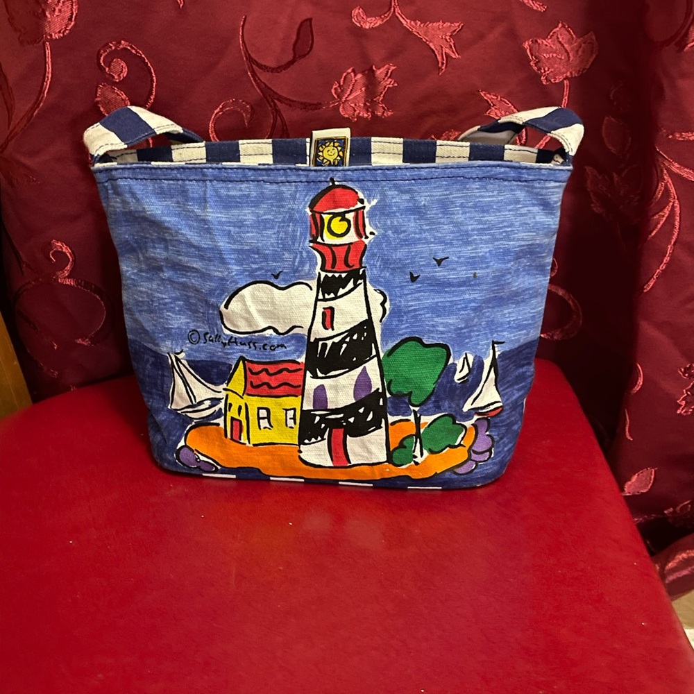 Sally Huss Colorful Lighthouse Canvas small  purse